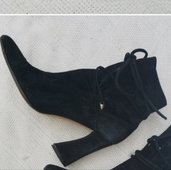Via Spiga‎ Black Suede Laced  Booties 10 - Picture 7 of 7